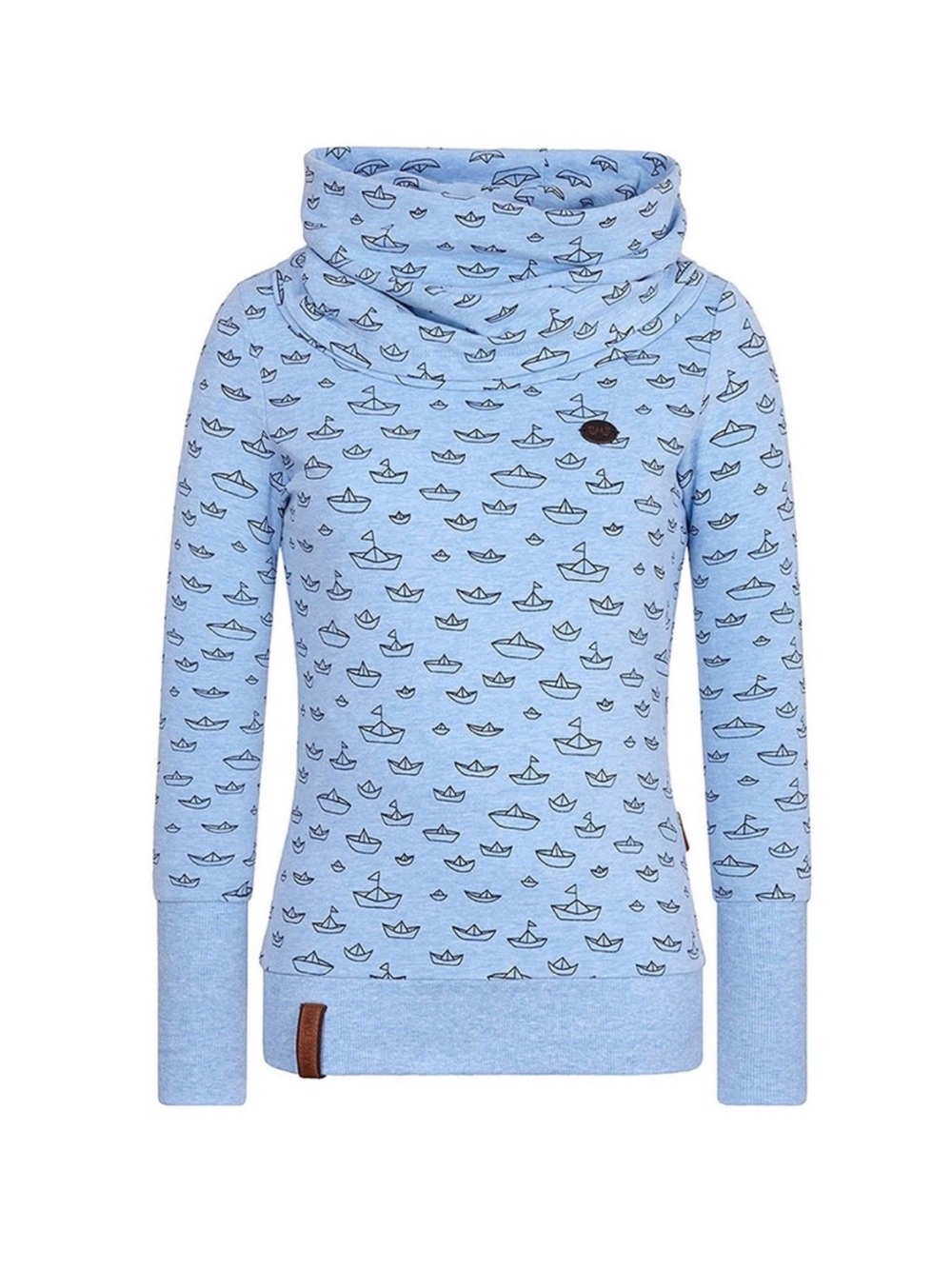 Naketano Paper Boats Cowl Neck Sweatshirt Size Medium